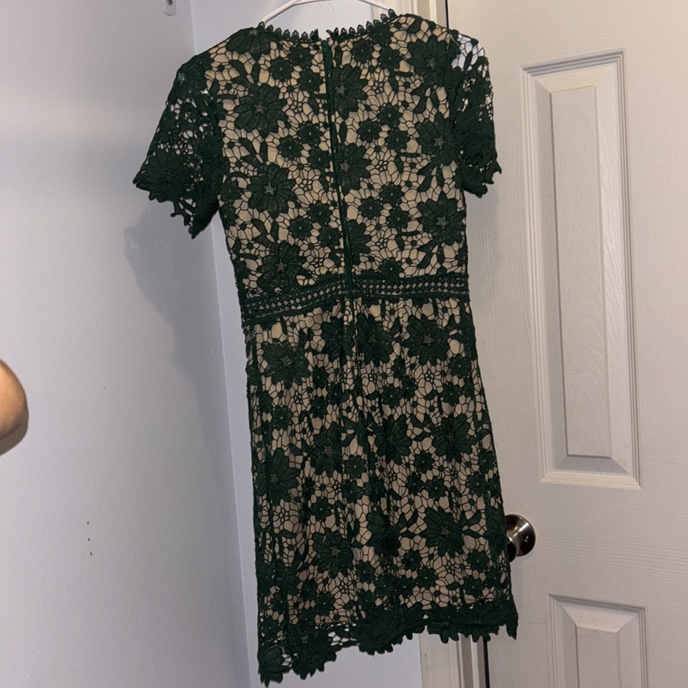 Altar'd State Forest Green Lace Mini Dress - Picture 3 of 4